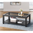 Home Square 3 Piece Set with Coffee Table and 2 Chairside Table in Black