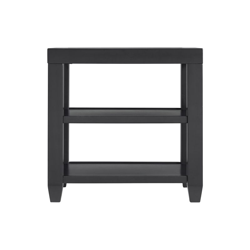 Home Square 3 Piece Set with Coffee Table and 2 Chairside Table in Black