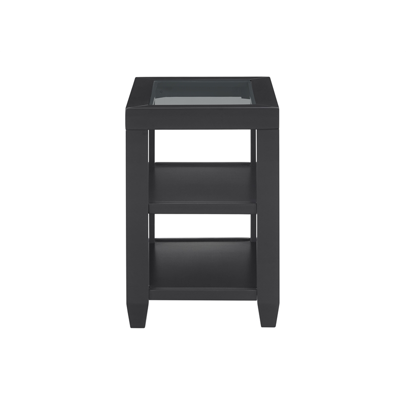 Home Square 3 Piece Set with Coffee Table and 2 Chairside Table in Black