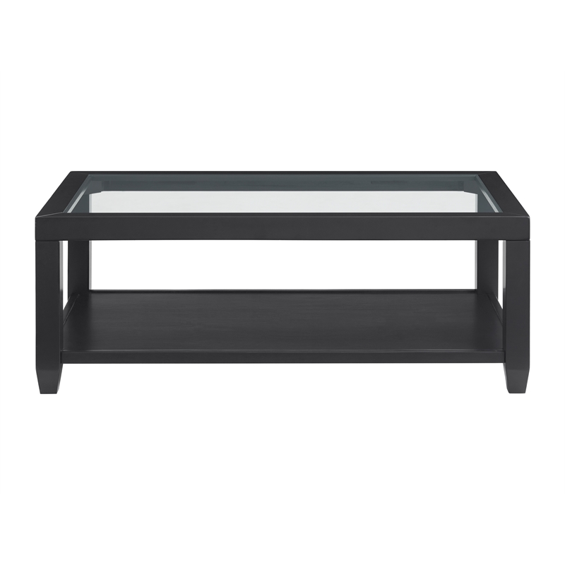 Home Square 3 Piece Set with Coffee Table and 2 Chairside Table in Black