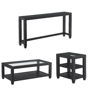 Home Square 3 Piece Set with Sofa Console Table & Coffee Table & Chairside Table