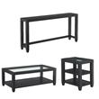Home Square 3 Piece Set with Sofa Console Table & Coffee Table & Chairside Table