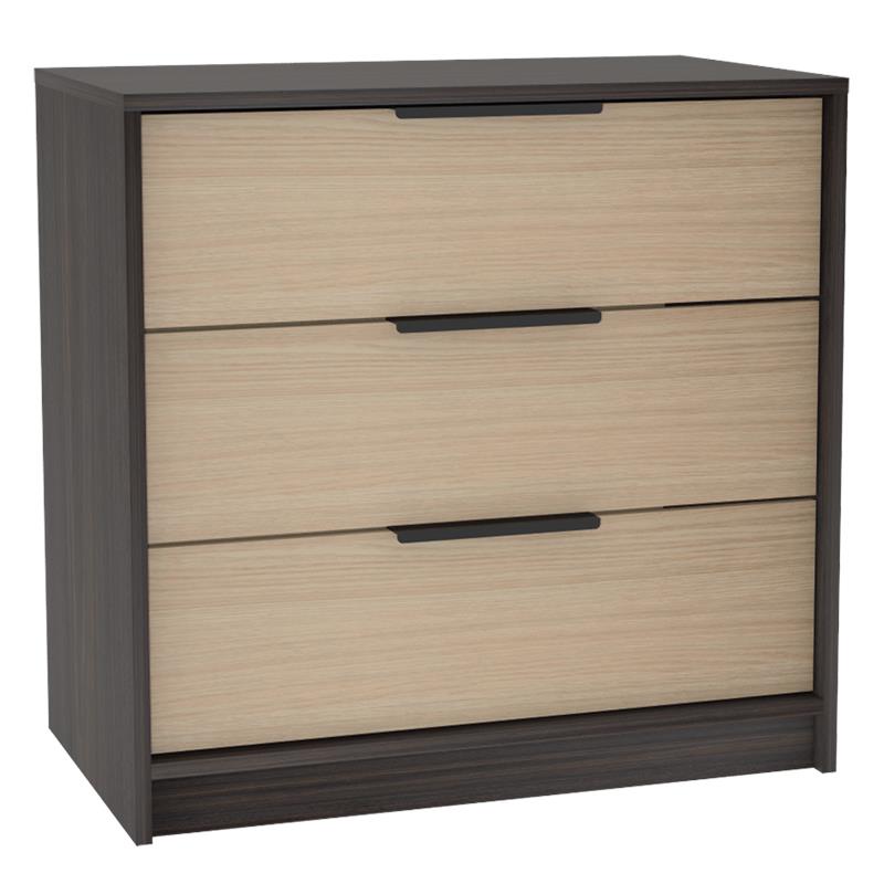 Home Square 2-Piece Set with Wood Nightstand and 3 Drawer Dresser