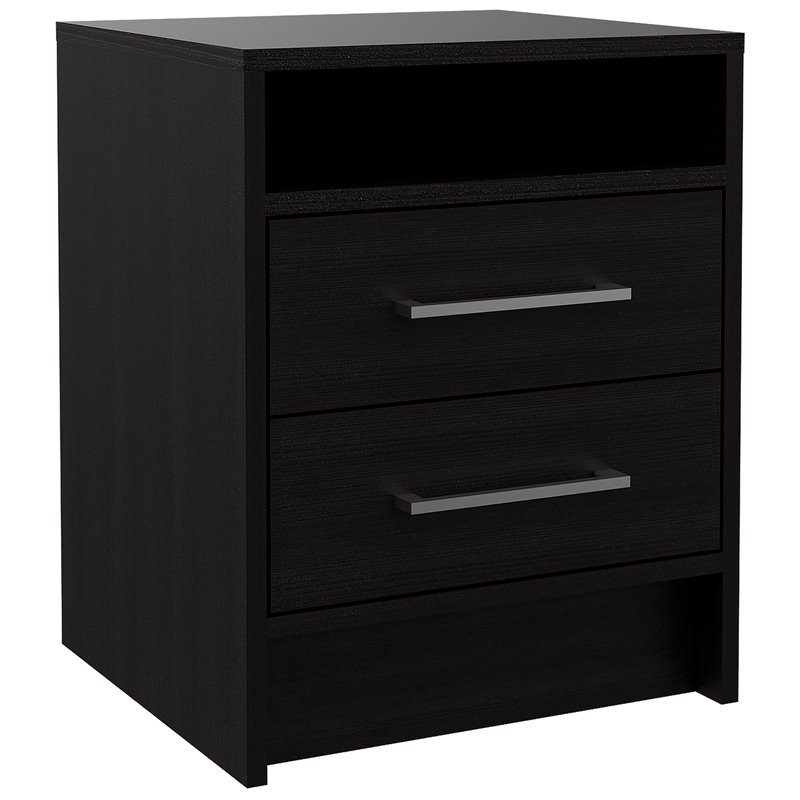 Home Square 2-Piece Set with Wood Nightstand and 3 Drawer Dresser