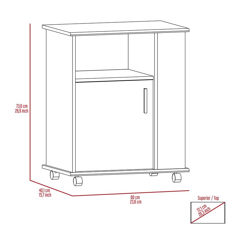 Home Square 2-Piece Set with Kitchen Island and Kitchen Cart in White