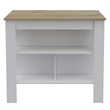 Home Square 2-Piece Set with Kitchen Island and Kitchen Cart in White