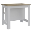 Home Square 2-Piece Set with Kitchen Island and Kitchen Cart in White