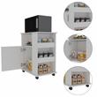 Home Square 2-Piece Set with Kitchen Island and Kitchen Cart in White