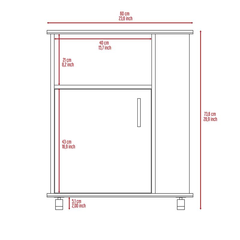 Home Square 2-Piece Set with Kitchen Island and Kitchen Cart in White