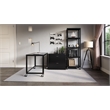 Home Square 2-Piece Set with Mobile Desk and Lateral File Cabinet in Black