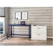 Home Square 2-Piece Set with Mobile Desk in Navy and Lateral File Cabinet