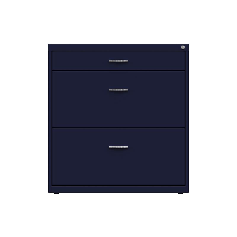 Home Square 2-Piece Set with Mobile Desk and 3 Drawer File Cabinet in Navy