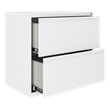 Home Square 2-Piece Set with Mobile Desk & File Cabinet in White