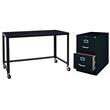Home Square 2-Piece Set with Mobile Desk and 2 Drawer File Cabinet
