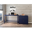 Home Square 2-Piece Set with Mobile Desk & 3 Drawer File Cabinet in Navy