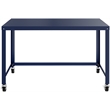 Home Square 2-Piece Set with Mobile Desk & 3 Drawer File Cabinet in Navy