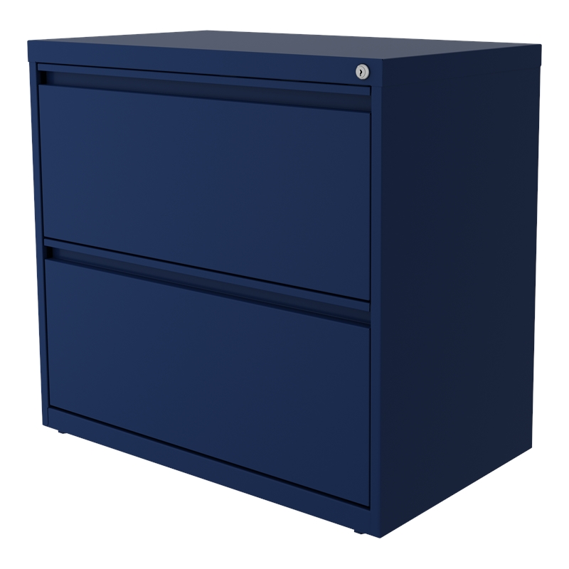 Home Square 2-Piece Set with Mobile Desk & 2 Drawer File Cabinet in Navy