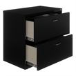 Home Square 3-Piece Set with Mobile Desk & File Cabinet & 5-Shelf Bookcase Black