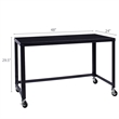 Home Square 3-Piece Set with Mobile Desk & File Cabinet & 5-Shelf Bookcase Black