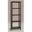 Home Square 3-Piece Set with Mobile Desk & File Cabinet & 5-Shelf Bookcase Black