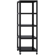 Home Square 3-Piece Set with Mobile Desk & File Cabinet & 5-Shelf Bookcase Black