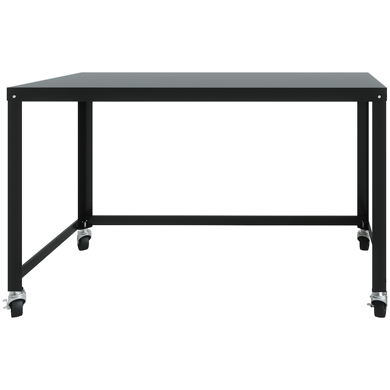 Home Square 3-Piece Set with Mobile Desk & File Cabinet & 5-Shelf Bookcase Black