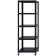 Home Square 3-Piece Set with Mobile Desk & File Cabinet & 5-Shelf Bookcase Black
