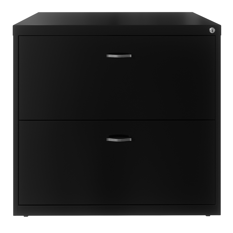 Home Square 3-Piece Set with Mobile Desk & File Cabinet & 5-Shelf Bookcase Black