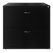 Home Square 3-Piece Set with Mobile Desk & File Cabinet & 5-Shelf Bookcase Black