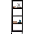 Home Square 3-Piece Set with Mobile Desk & File Cabinet & 5-Shelf Bookcase Black