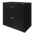 Home Square 3-Piece Set with Mobile Desk & File Cabinet & 5-Shelf Bookcase Black