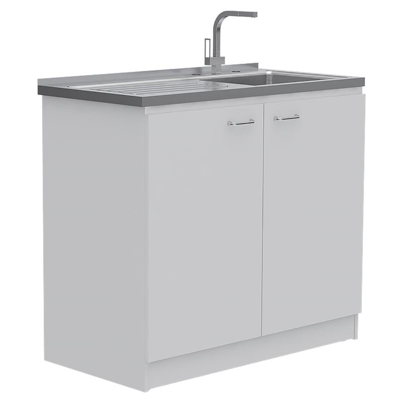 Home Square 2-Piece Set with Kitchen Island & Utility Sink with Cabinet