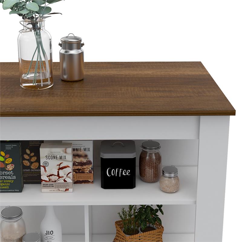 Home Square 2-Piece Set with Kitchen Island & Utility Sink with Cabinet