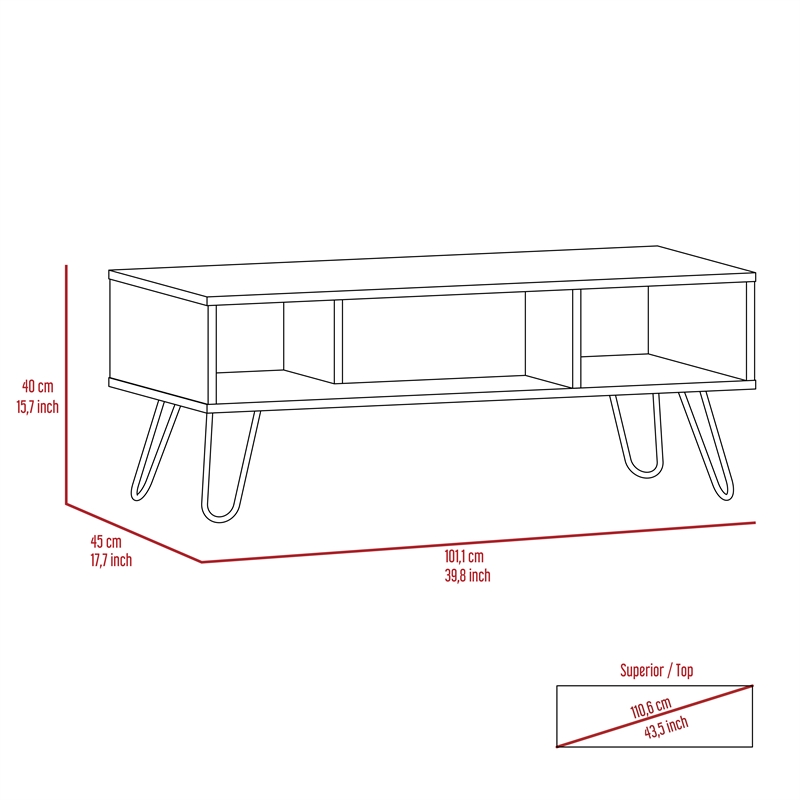 Home Square 2-Piece Set with Bar Cart Cabinet and Coffee Table