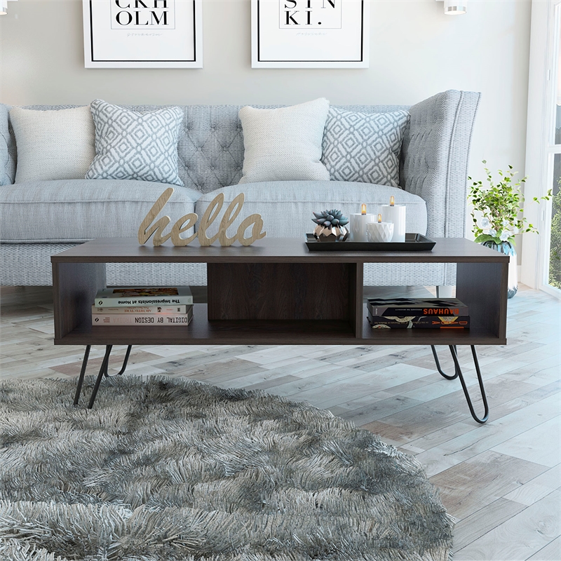 Home Square 2-Piece Set with Bar Cart Cabinet and Coffee Table