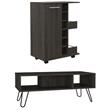 Home Square 2-Piece Set with Bar Cart Cabinet and Coffee Table