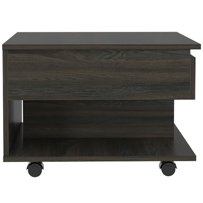 Home Square 2-Piece Set with Bar Cart Cabinet and Lift Top Coffee Table