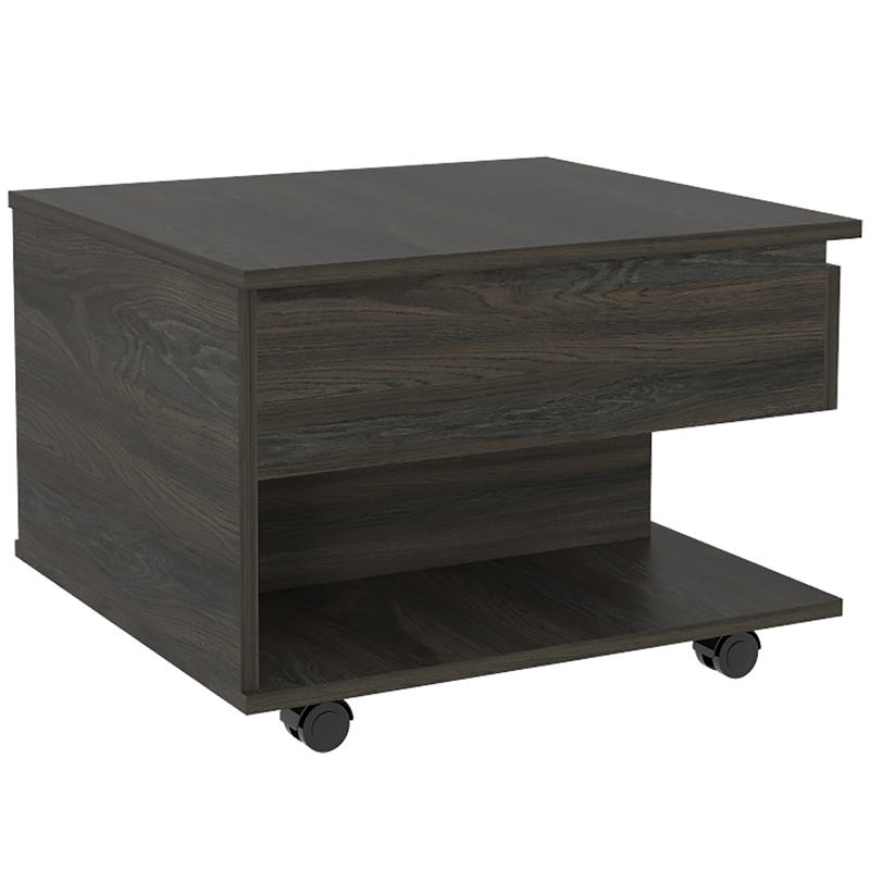 Home Square 2-Piece Set with Bar Cart Cabinet and Lift Top Coffee Table