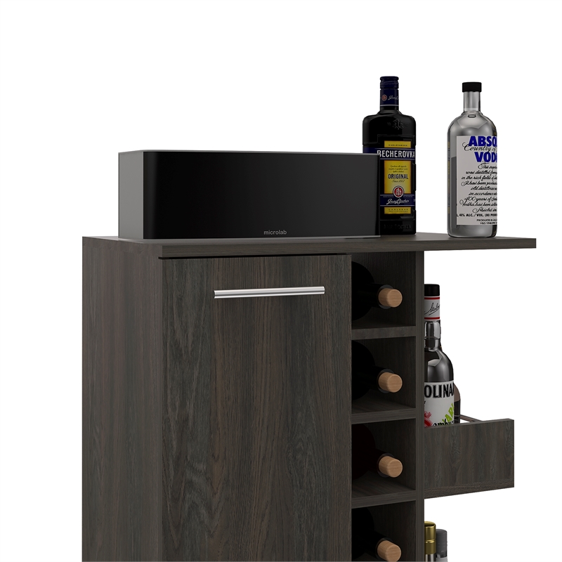 Home Square 2-Piece Set with Bar Cart Cabinet and Lift Top Coffee Table