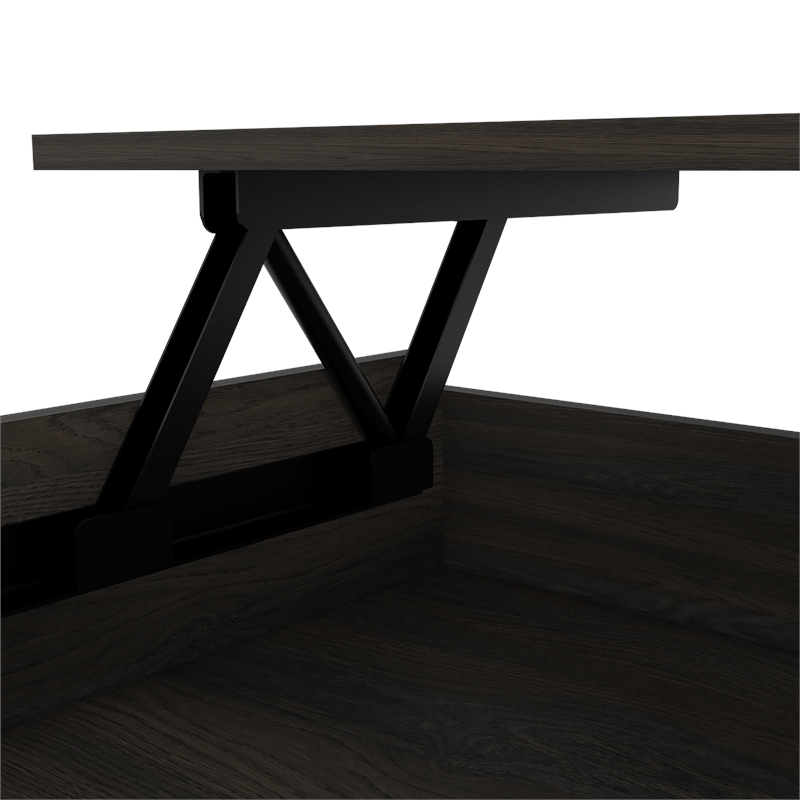 Home Square 2-Piece Set with Bar Cart Cabinet and Lift Top Coffee Table
