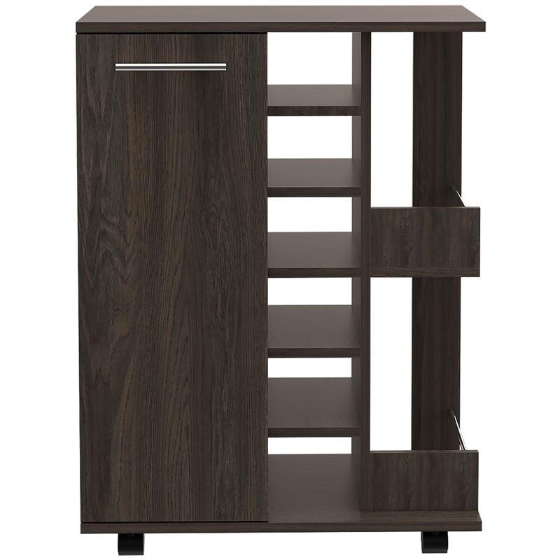 Home Square 2-Piece Set with Bar Cart Cabinet and Lift Top Coffee Table