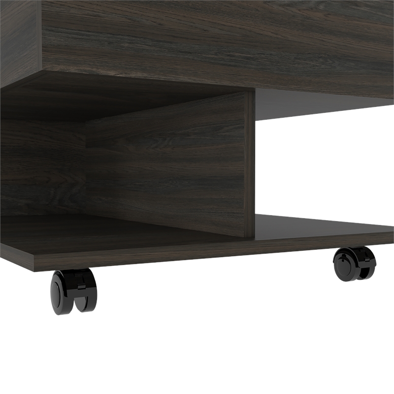 Home Square 2-Piece Set with Bar Cart Cabinet and Lift Top Coffee Table