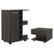 Home Square 2-Piece Set with Bar Cart Cabinet and Lift Top Coffee Table