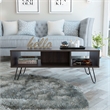 Home Square 2-Piece Set with Coffee Table and Glass Door Bar Cart