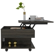 Home Square 2-Piece Set with Glass Door Bar Cart & Coffee Table