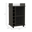 Home Square 2-Piece Set with Glass Door Bar Cart & Coffee Table
