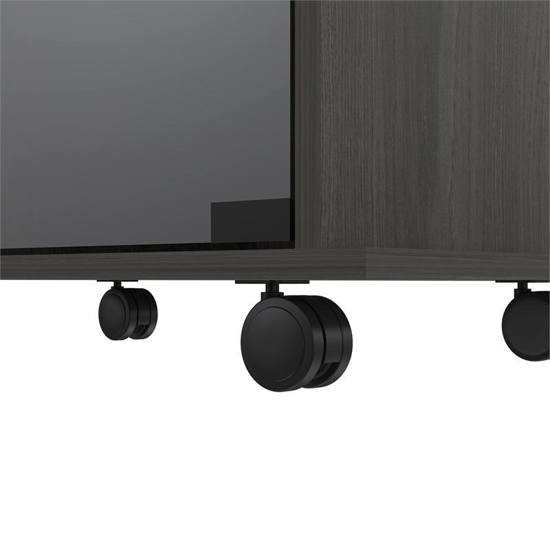 Home Square 2-Piece Set with Glass Door Bar Cart & Coffee Table