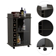 Home Square 2-Piece Set with Glass Door Bar Cart & Coffee Table