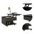 Home Square 2-Piece Set with Glass Door Bar Cart & Coffee Table