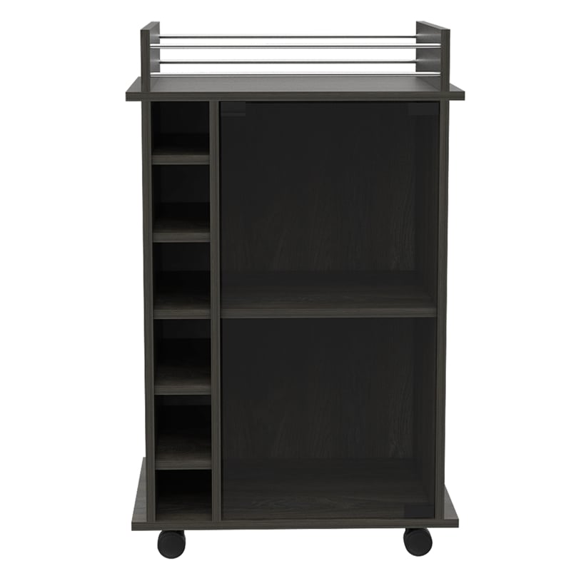 Home Square 2-Piece Set with Glass Door Bar Cart & Coffee Table